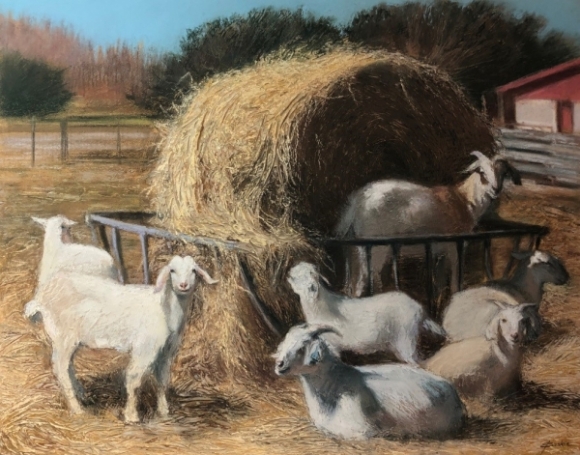 Hay Day, pastel and mixed media, Eve Baskin