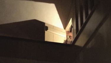 Sam was hidden behind a tiny door in the attic