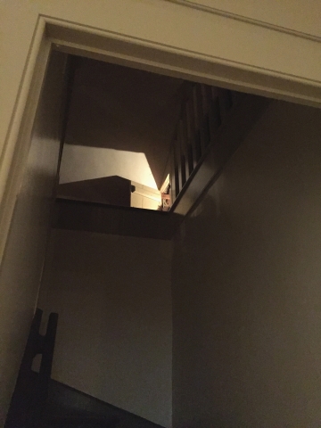 Sam was hidden behind a tiny door in the attic