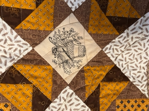 Album Sampler Block Quilt (hand inked decorations with Civil War era reproduction fabrics) by Charleen Stephens